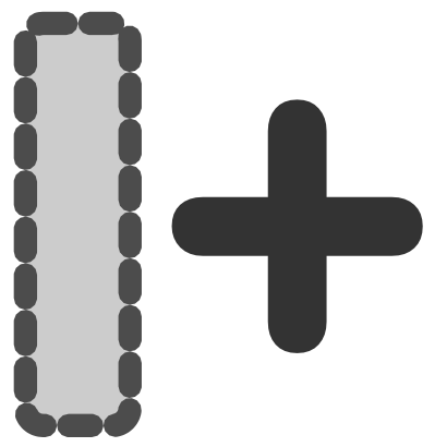 Icône gris croix plus rectangle à télécharger gratuitement
